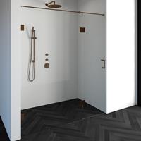 sanituba Complete Profielloze Nisdeur 2-delig gekoppeld 180cm met 60cm deur koper