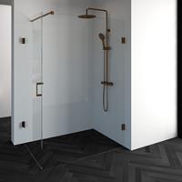 sanituba Complete Profielloze Douchecabine 2-delig 140x90cm koper