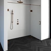 sanituba Complete Profielloze Nisdeur 2-delig gekoppeld 200cm met 70cm deur koper