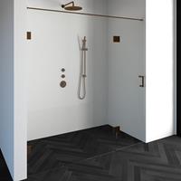 sanituba Complete Profielloze Nisdeur 2-delig gekoppeld 200cm met 60cm deur koper