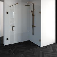 sanituba Complete Profielloze Douchecabine 2-delig 140x100cm koper