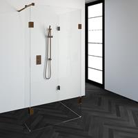 sanituba Complete Profielloze Inloopdouche Reversed 90x100/30cm koper