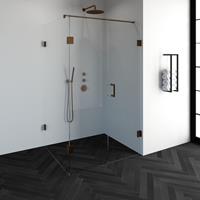 sanituba Complete Profielloze Douchecabine Rechthoek 3-delig 100x120cm koper