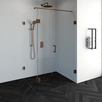 sanituba Complete Profielloze Douchecabine Rechthoek 3-delig dd 100x120cm koper
