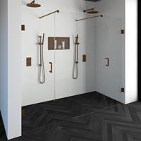 sanituba Complete Profielloze Niscabine XL 240x200cm met 60cm deuren koper