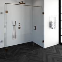 sanituba Complete Profielloze Douchecabine Rechthoek 3-delig 100x180cm koper