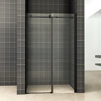Wiesbaden Nisdeur  Schuifbaar 2-Delig 140x200 cm 8 mm Nano Coating Mat Zwart