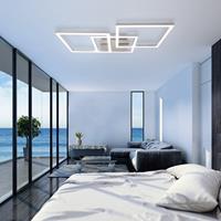 Briloner LED plafondlamp Frame step-dim chroom-alu 76x37cm