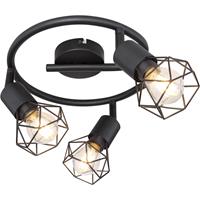 Globo Design plafondlamp Xara I zwart 54802S-3