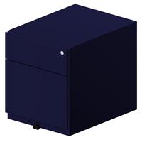 BISLEY Verrijdbaar ladeblok Note™, met 1 hangmappenlade, 1 universele lade, h x b x d = 495 x 420 x 565 mm, met greeplijst, oxfordblauw