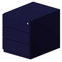 BISLEY Verrijdbaar ladeblok Note™, met 3 universele laden, h x b x d = 495 x 420 x 565 mm, met greeplijst, oxfordblauw