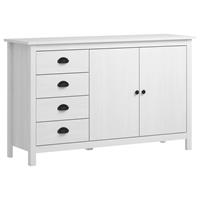 vidaXL Dressoir Hill Range 130x40x80 cm massief grenenhout wit