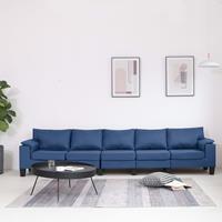 vidaXL Vijfzitsbank stof blauw
