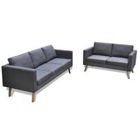 vidaxl Sofa Set 2-Sitzer und 3-Sitzer Stoff Dunkelgrau Grau