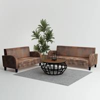 vidaxl Sofa-Set 2-tlg. Kunstleder in Wildleder-Optik  Braun