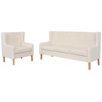 VIDAXL Sofa-set 2-tlg. Stoff Cremeweiß