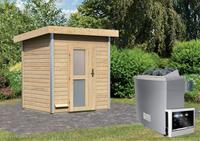 Karibu | Jorgen Buitensauna | Melkglas Deur | Kachel 9 kW Externe Bediening