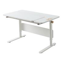 Flexa STUDY Schreibtisch Moby Left Up mit geteilter Tischplatte, höhen- und neigungsverstellbar in weiß