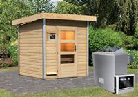 Karibu Saunahaus TORGE 1,96 x 1,96 cm  9.0 kW Ofen ext. Steuerung ISO-Glas Klarglas 86181