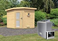 Karibu | Heikki Buitensauna | Moderne Deur | Kachel 9 kW Externe Bediening