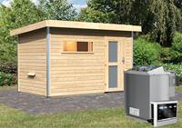 Karibu | Skrollan 1 Buitensauna | Moderne Deur | Biokachel 9 kW Externe Bediening