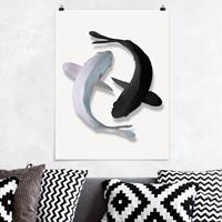 Klebefieber Poster Fische Ying & Yang