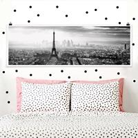 Klebefieber Panorama Poster Architektur & Skyline Der Eiffelturm von Oben schwarz-weiß