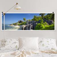 Klebefieber Panorama Poster Strand Traumstrand Seychellen