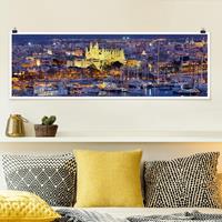 Panorama Poster Architektur & Skyline Palma de Mallorca City Skyline und Hafen
