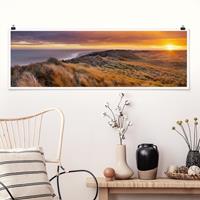 Panorama Poster Strand Sonnenaufgang am Strand auf Sylt