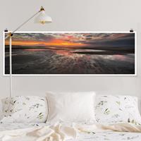 Klebefieber Panorama Poster Natur & Landschaft Sonnenaufgang im Watt