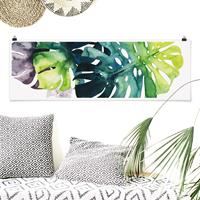 Klebefieber Panorama Poster Blumen Exotisches Blattwerk - Monstera