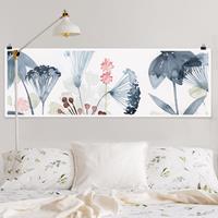 Panorama Poster Blumen Wildblumen Aquarell I