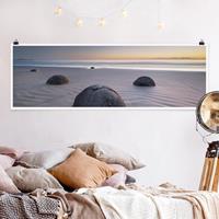 Klebefieber Panorama Poster Strand Moeraki Boulders Neuseeland