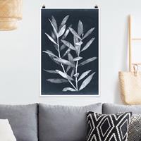 Klebefieber Poster Blumen Verzweigung auf Denim II
