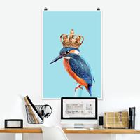 Klebefieber Poster Tiere Eisvogel mit Krone