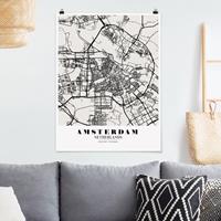 Poster Stadt-, Land- & Weltkarten Stadtplan Amsterdam - Klassik