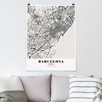 Poster Stadt-, Land- & Weltkarten Stadtplan Barcelona - Klassik