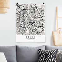 Poster Stadt-, Land- & Weltkarten Stadtplan Basel - Klassik