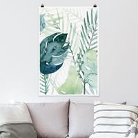 Klebefieber Poster Blumen Palmwedel in Wasserfarbe I