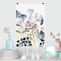 Klebefieber Poster Blumen Wildblumen Aquarell I