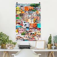 Klebefieber Poster Architektur & Skyline Farbige Häuserfront Guanajuato