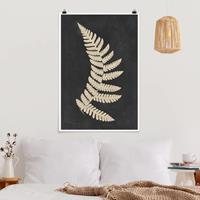 Klebefieber Poster Blumen Farn mit Leinenstruktur IV