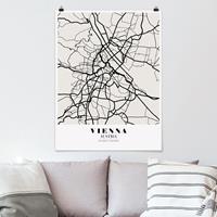 Klebefieber Poster Stadt-, Land- & Weltkarten Stadtplan Vienna - Klassik