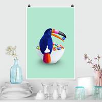 Klebefieber Poster Tiere Frühstück mit Tukan