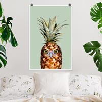 Klebefieber Poster Tiere Ananas mit Eule