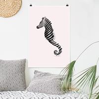 Klebefieber Poster Tiere Seepferdchen mit Zebrastreifen