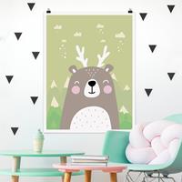 Klebefieber Poster Kinderzimmer Wolpertinger Bärchen