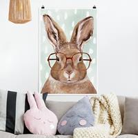 Klebefieber Poster Kinderzimmer Bebrillte Tiere - Hase