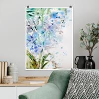 Klebefieber Poster Blumen Aquarell Blumen Lilien